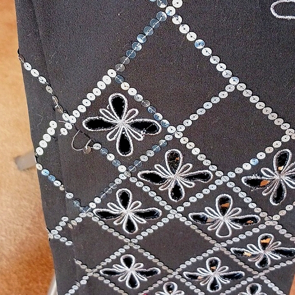 Women's pants- vintage Cache- sz 0..New pair,ribbon/bow design w sequins.. - Picture 4 of 15